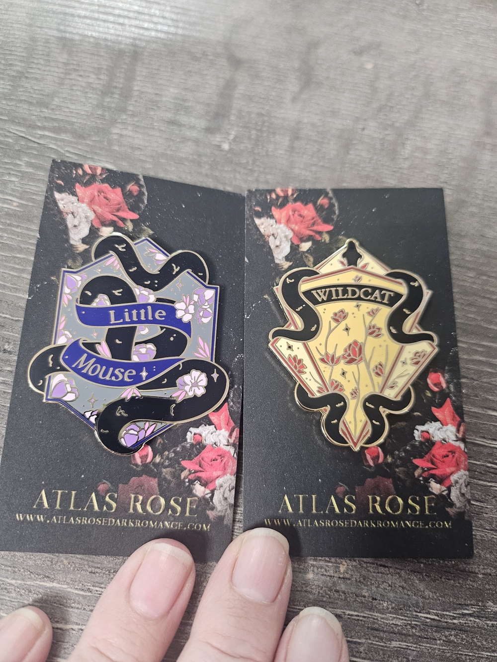 Atlas Rose Enamel Pin - Purple Little Mouse